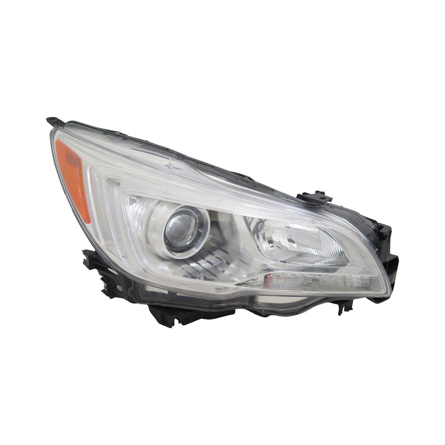 Phare avant côté passager halogène avec enjoliveur chromé pour Subaru Legacy 2015-2017, modèle 2.5I, référence Su2503151C - Hunt Parts