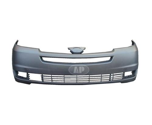 2004-2005 Toyota Sienna Bumper Front Primed With Radar Hole Without Sensors Capa