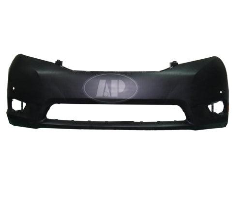 2011-2017 Toyota Sienna Bumper Front Primed With Sensor Hole With Fog Lamp Hole Ltd Model Capa