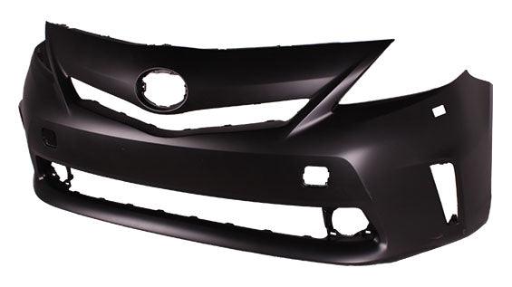 2012-2014 Toyota Prius V Bumper Front Primed Without Sensor With Washer Hole