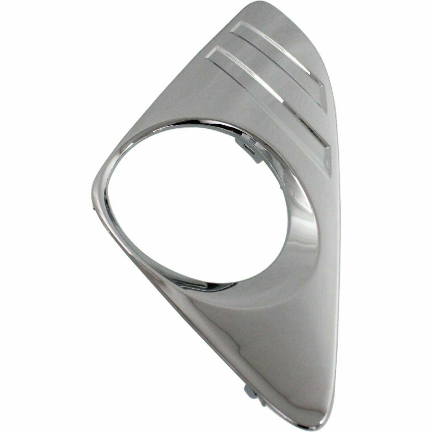 Chrome Front Bumper Fog Lamp Cover Bezel Set For 2012-2014 Toyota Camry XLE - Left & Right With Fog Holes