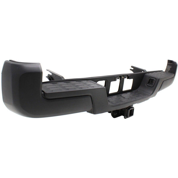 2016-2021 Toyota Tacoma  Bumper Rear Assembly With Towing Hook Without Sensor Hole Black