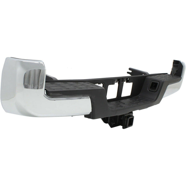 2016-2021 Toyota Tacoma  Bumper Rear Assembly With Towing Hook Without Sensor Hole Chrome