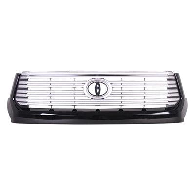 Calandre Toyota Tundra 2014-2017 peinte en gris argenté avec moulure noire, modèle Platinum, TO1200375