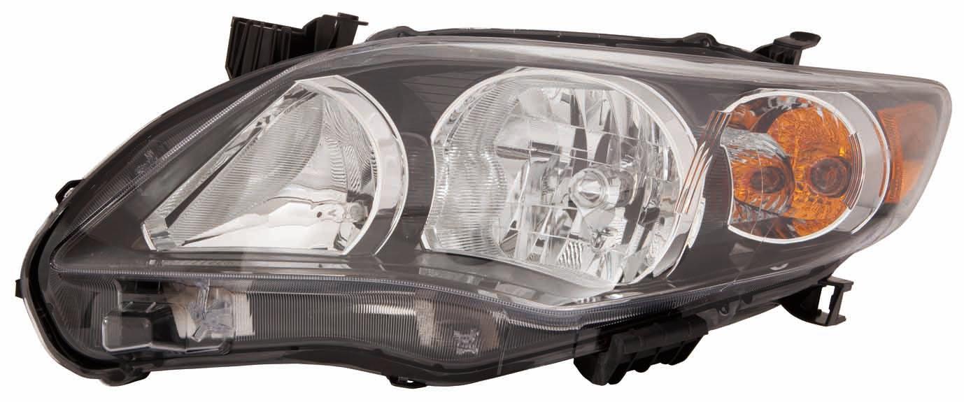 Phare avant côté conducteur pour Toyota Corolla Berline 2011-2013 (fabrication américaine), contour noir, S/SRX, haute qualité, TO2502204