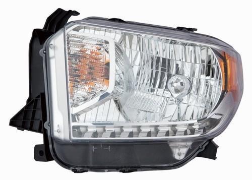 Phare avant gauche (côté conducteur) pour Toyota Tundra 2014-2017 avec correcteur d'assiette, halogène (sans LED), modèle SR/SR5/Ltd, référence To2502219C - Hunt Parts