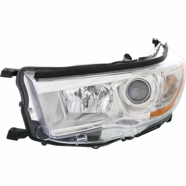 2014-2016 Toyota Highlander Head Lamp Driver Side With Bright Chrome Bezel
