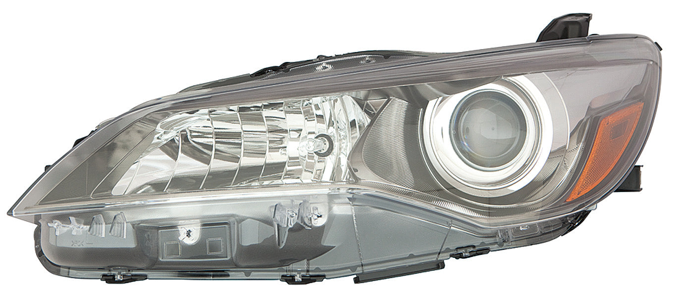 Phare avant gauche (côté conducteur) pour Toyota Camry 2015-2017, halogène SE/XSE, contour noir, 4 cylindres, référence To2502224C - Hunt Parts