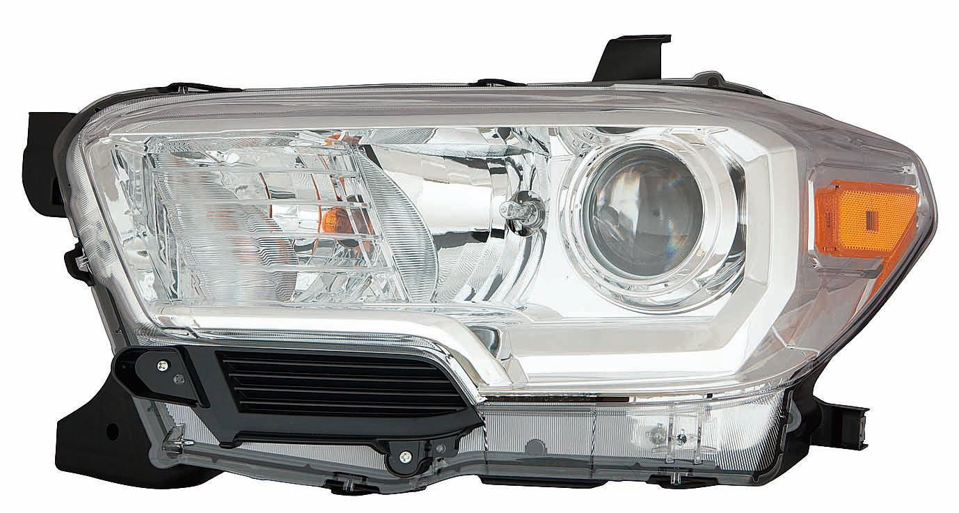 Phare avant côté conducteur pour Toyota Tacoma 2016-2019, halogène, enjoliveur chromé, sans feux de jour à LED, haute qualité, TO2502242