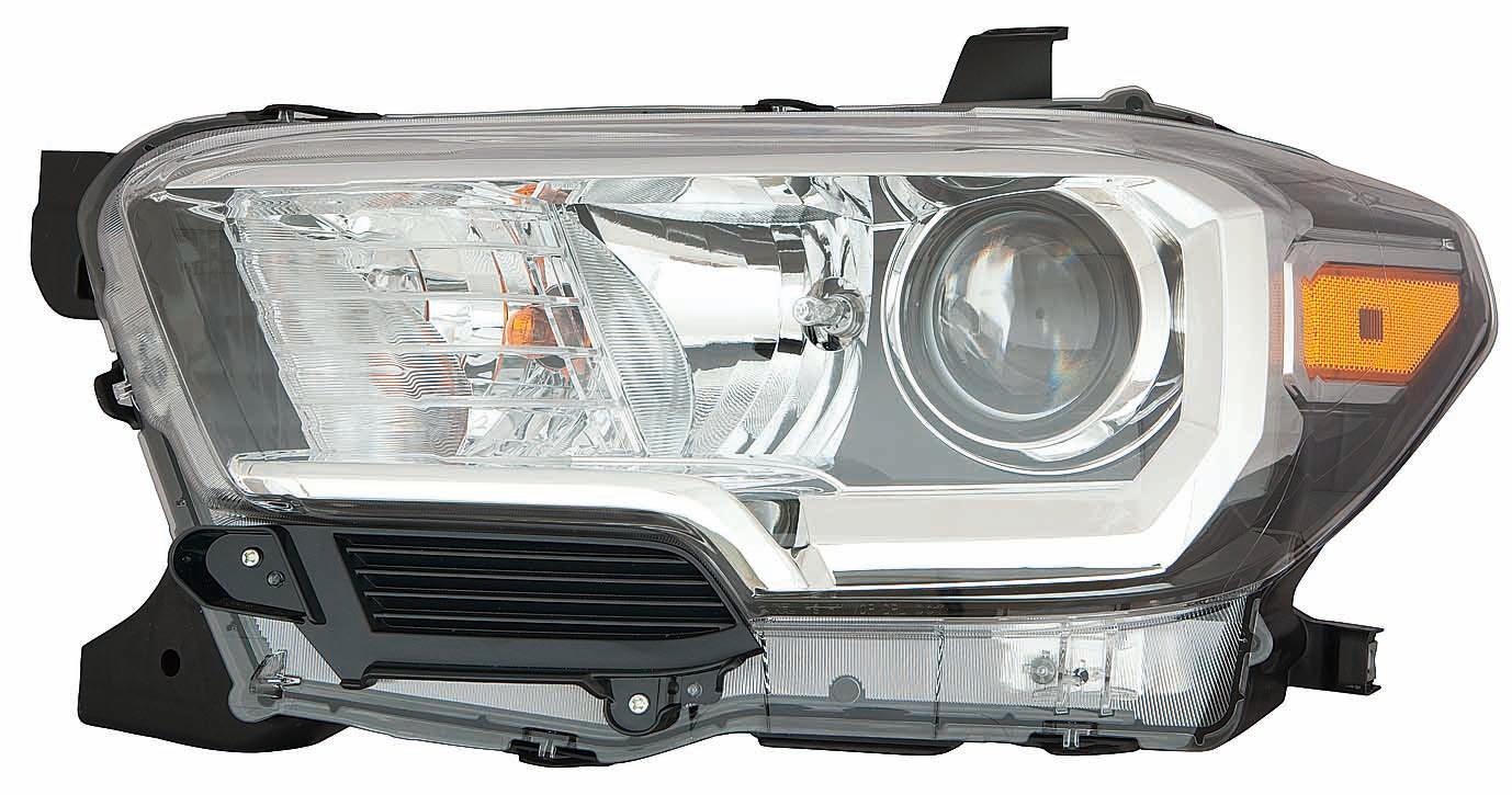 Phare avant côté conducteur pour Toyota Tacoma 2016-2019, halogène, contour noir/chrome, sans feux de jour à LED, haute qualité, TO2502243