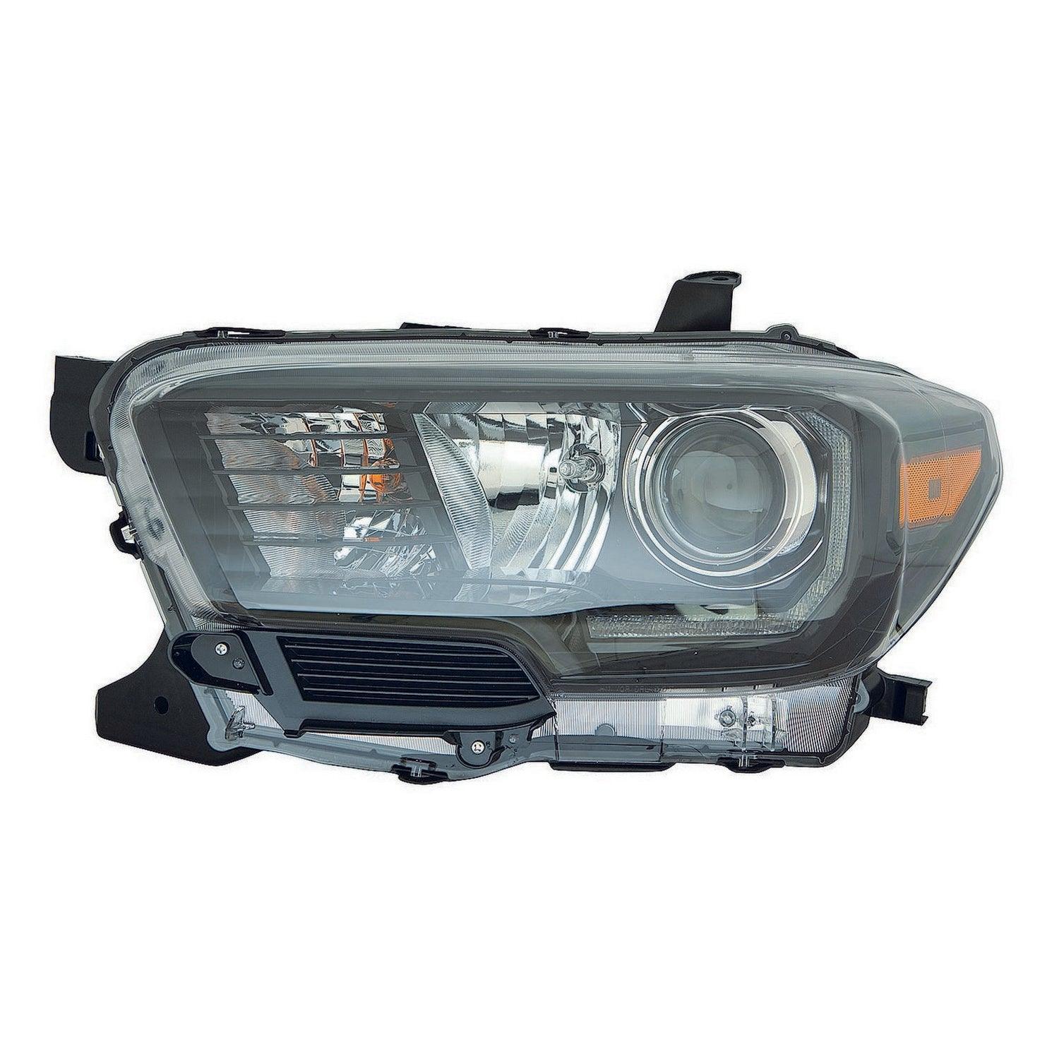 Phare avant côté conducteur halogène avec feux de jour/antibrouillard à LED et contour noir de haute qualité pour Toyota Tacoma 2016-2020, TO2502244