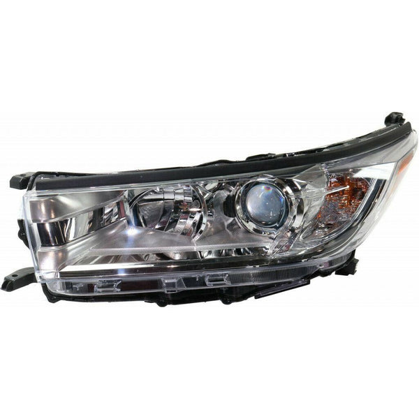 2017-2019 Toyota Highlander Hybrid Head Lamp Driver Side With Smoked Chrome With Chrome Bezel Without Led Drl Le/Le Plus/Xle Model High Quality
