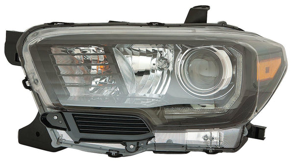 2017-2019 Toyota Tacoma  Head Lamp Driver Side With Led Fog Lamp Black Bezel Economy Quality