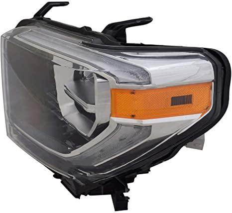 2018-2021 Toyota Tundra Head Lamp Driver Side With Led Drl Without Smoked Lens Economy Quality
