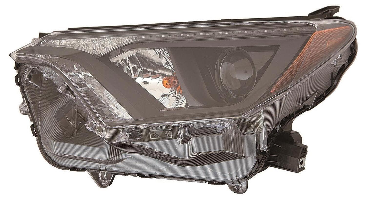 Phare avant côté conducteur pour Toyota Rav4 2016-2018 avec enjoliveur noir, halogène, fabrication nord-américaine, qualité économique, TO2502268U
