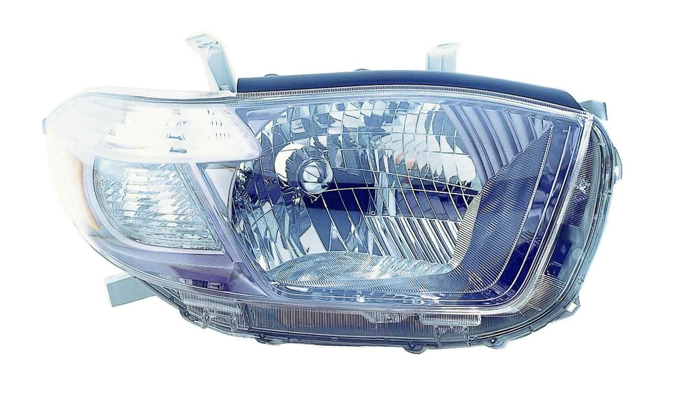Phare avant côté passager pour Toyota Highlander Sport 2008-2010, avec lentille fumée de haute qualité, TO2503177