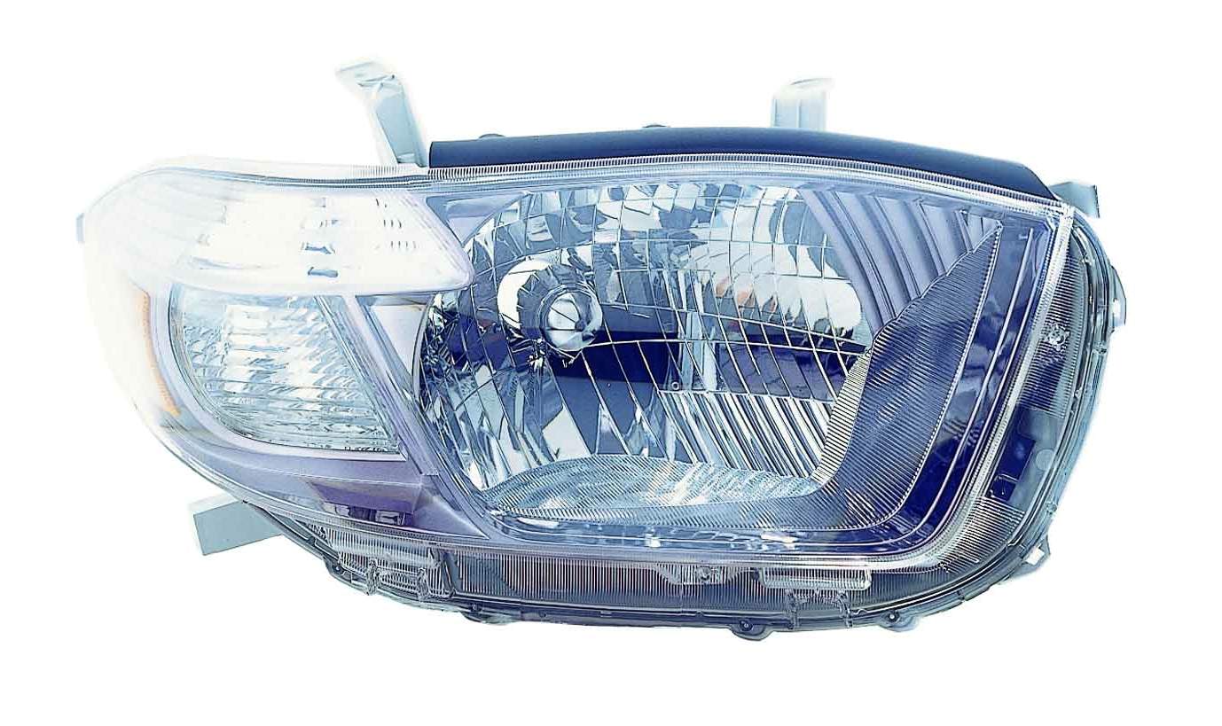 Phare avant côté passager pour Toyota Highlander Sport 2008-2010 avec capuchon à lentille fumée, référence TO2503177C - Hunt Parts