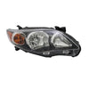 Head Lamp Passenger Side Toyota Corolla Sedan 2011-2013 Us Built Black Bezel S/Srx Capa , To2503204C