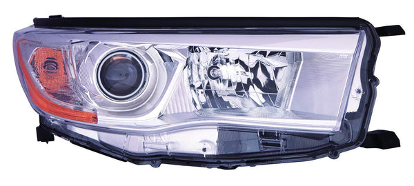 Head Lamp Passenger Side Toyota Highlander 2014-2016 With Bright Chrome Bezel Capa , To2503221C