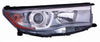 Head Lamp Passenger Side Toyota Highlander 2014-2016 With Smoked Chrome Bezel Capa , To2503225C