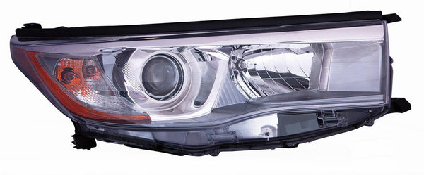 2014-2016 Toyota Highlander Hybrid Head Lamp Passenger Side With Smoked Chrome Bezel High Quality