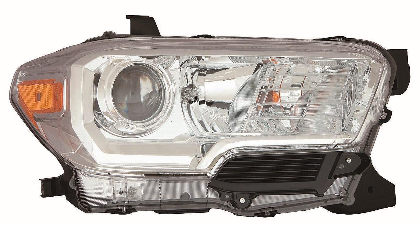 Phare avant côté passager pour Toyota Tacoma 2016-2019, halogène, enjoliveur chromé, sans feux de jour à LED, qualité économique, TO2503242U