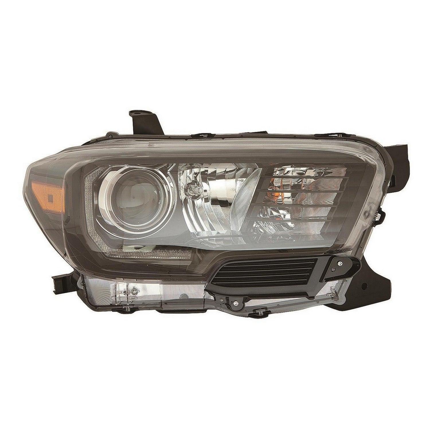 Phare avant côté passager pour Toyota Tacoma 2016-2020, halogène avec feux de jour/antibrouillard à LED, contour noir, haute qualité, TO2503244