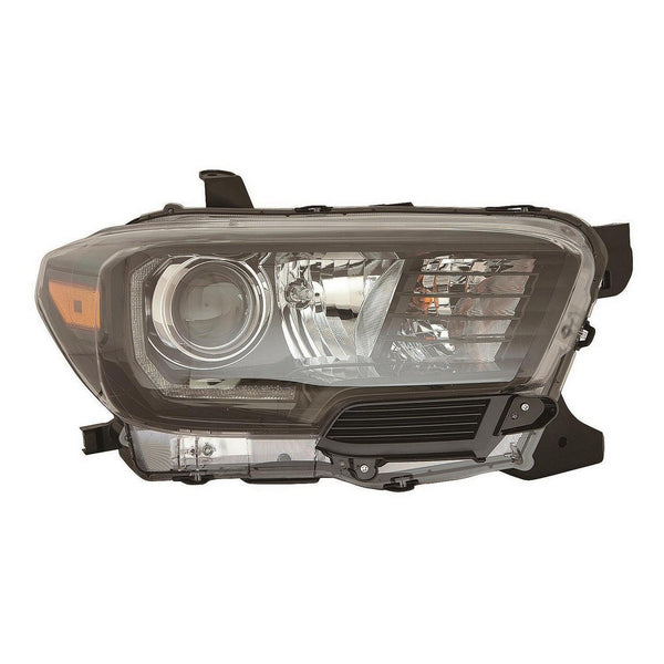 Head Lamp Passenger Side Toyota Tacoma 2015-2023 Halogen With Led Drl/Fog Lamp/Black Bezel Capa , To2503244C