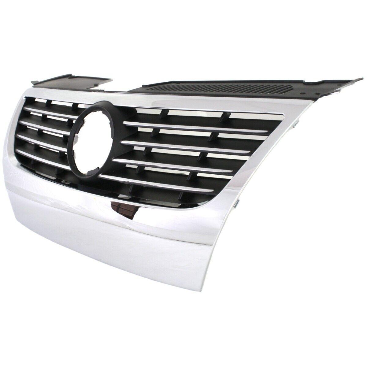 Calandre chromée/noire pour Volkswagen Passat 2006-2010. Nécessite un emblème et un anneau de finition de 150 mm. Référence : VW1200142