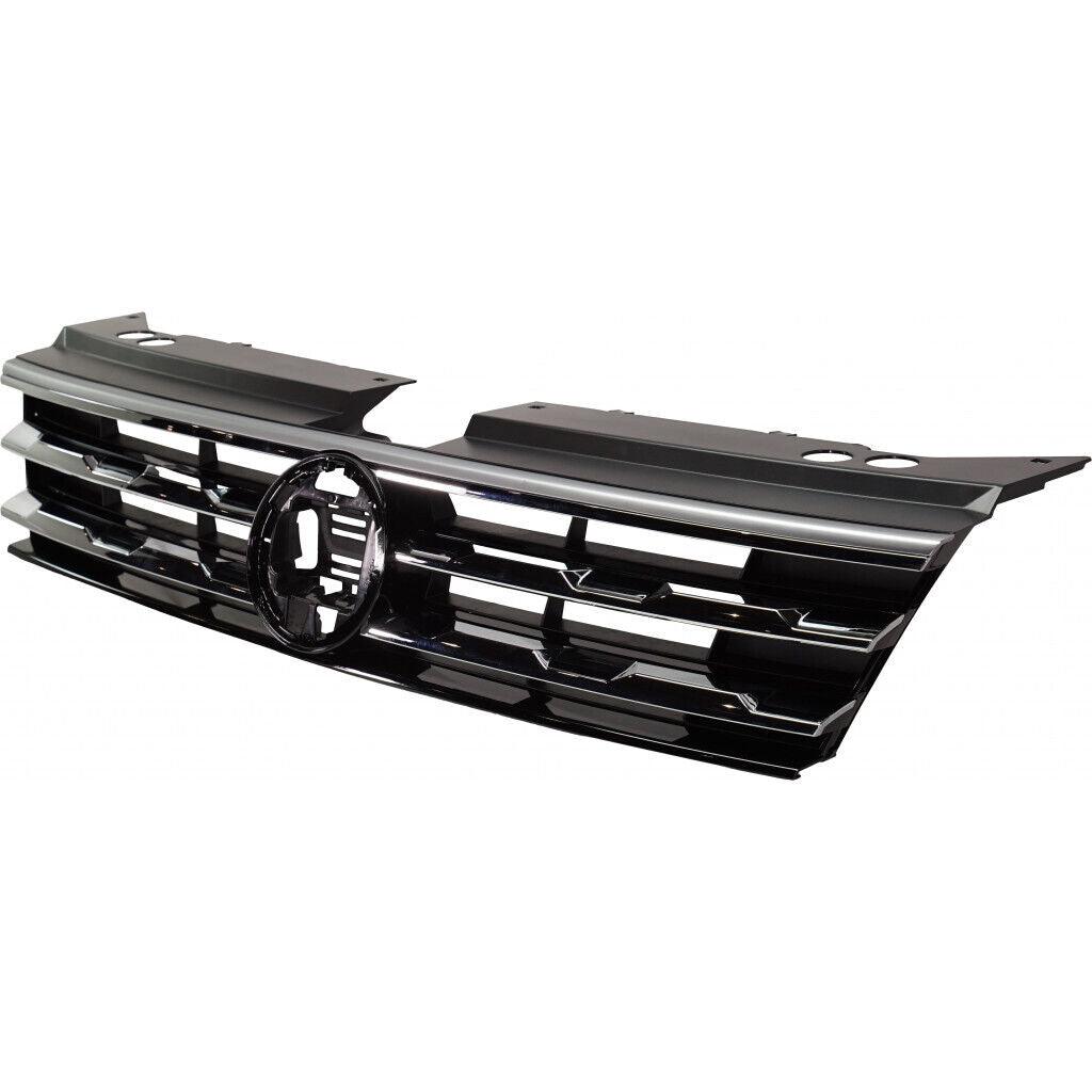 Calandre Volkswagen Tiguan 2018-2021 noire avec garniture chromée/avertisseur de collision sans R-Line, VW1200172