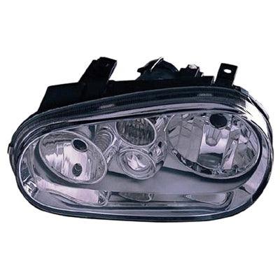 Phare avant gauche (côté conducteur) pour Volkswagen Golf 1999-2002 sans antibrouillard (enjoliveur chromé), haute qualité, VW2502113