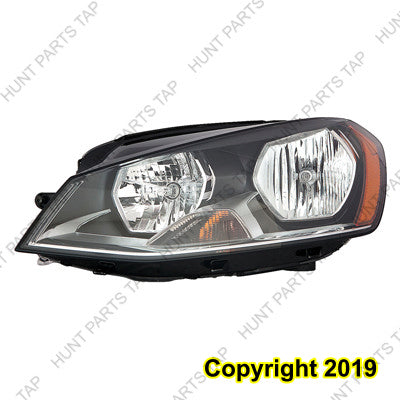 Phare avant gauche halogène pour Volkswagen Golf E 2015-2019, référence VW2502158C - Hunt Parts