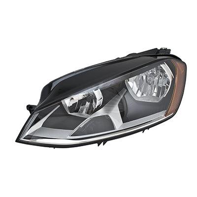 Phare avant gauche (côté conducteur) pour Volkswagen Golf 3 portes (2015-2017), halogène, à partir du 30/06/2014, qualité économique, VW2502160U