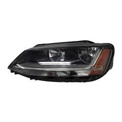 Phare avant gauche (côté conducteur) pour Volkswagen Jetta 2017-2018, halogène, sans clignotant, berline, haute qualité, VW2502168